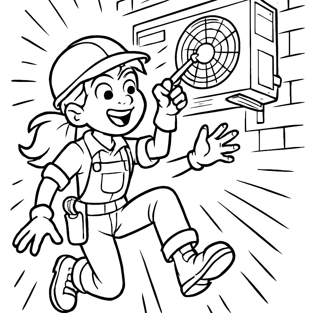 menina trabalhando no ar condicionado menina trabalhando no ar condicionado