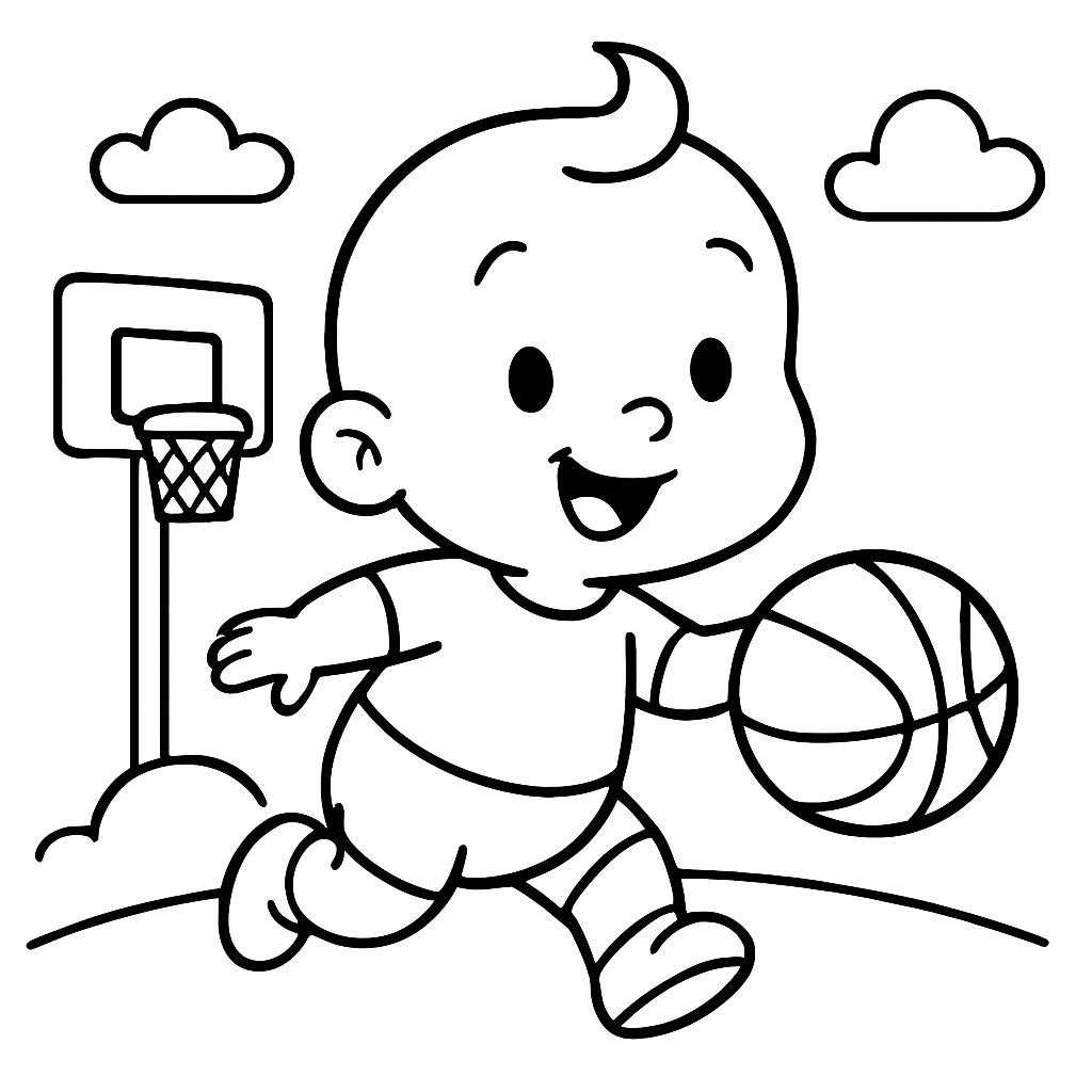 a baby playing basketball a baby playing basketball