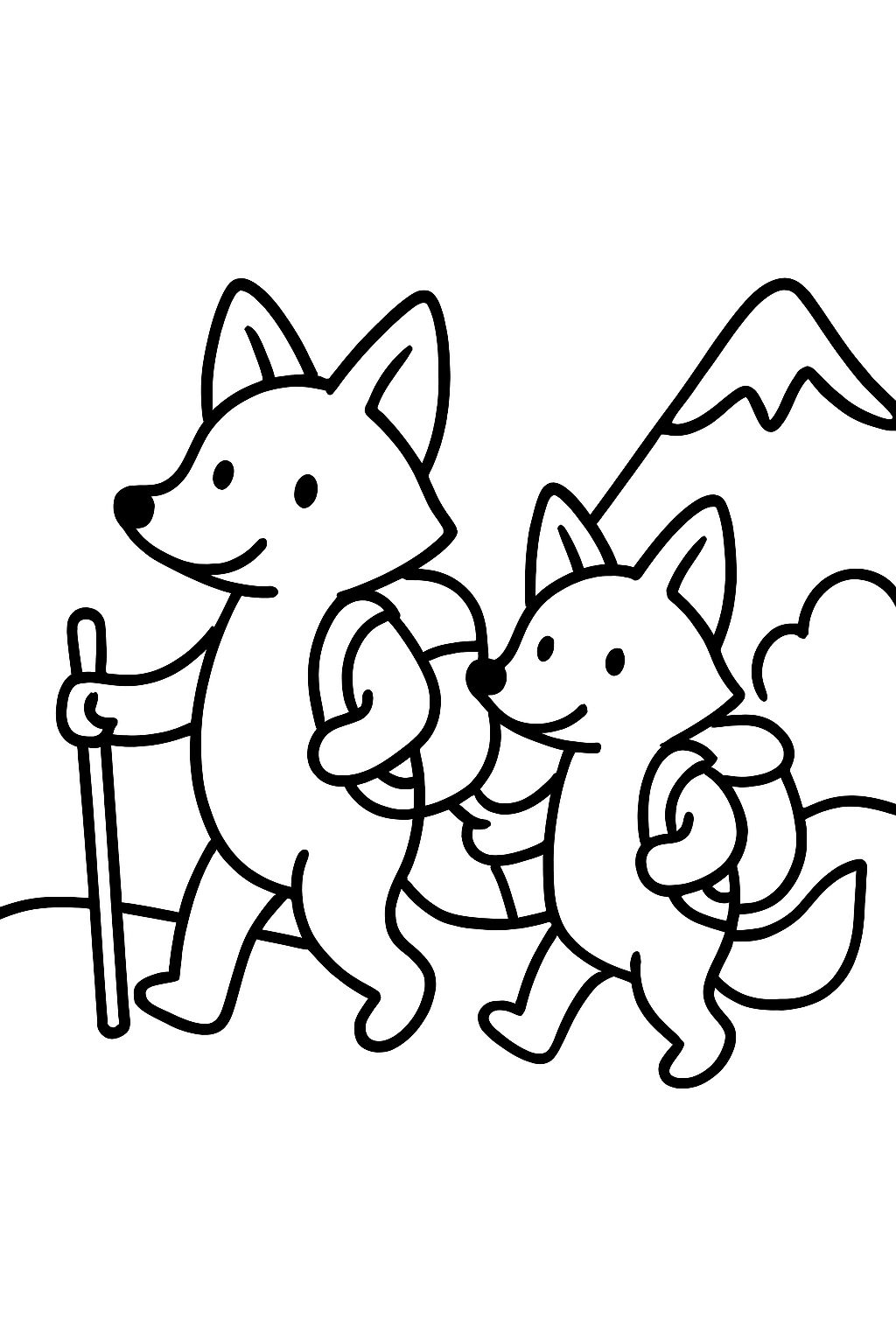 renards en randonnée