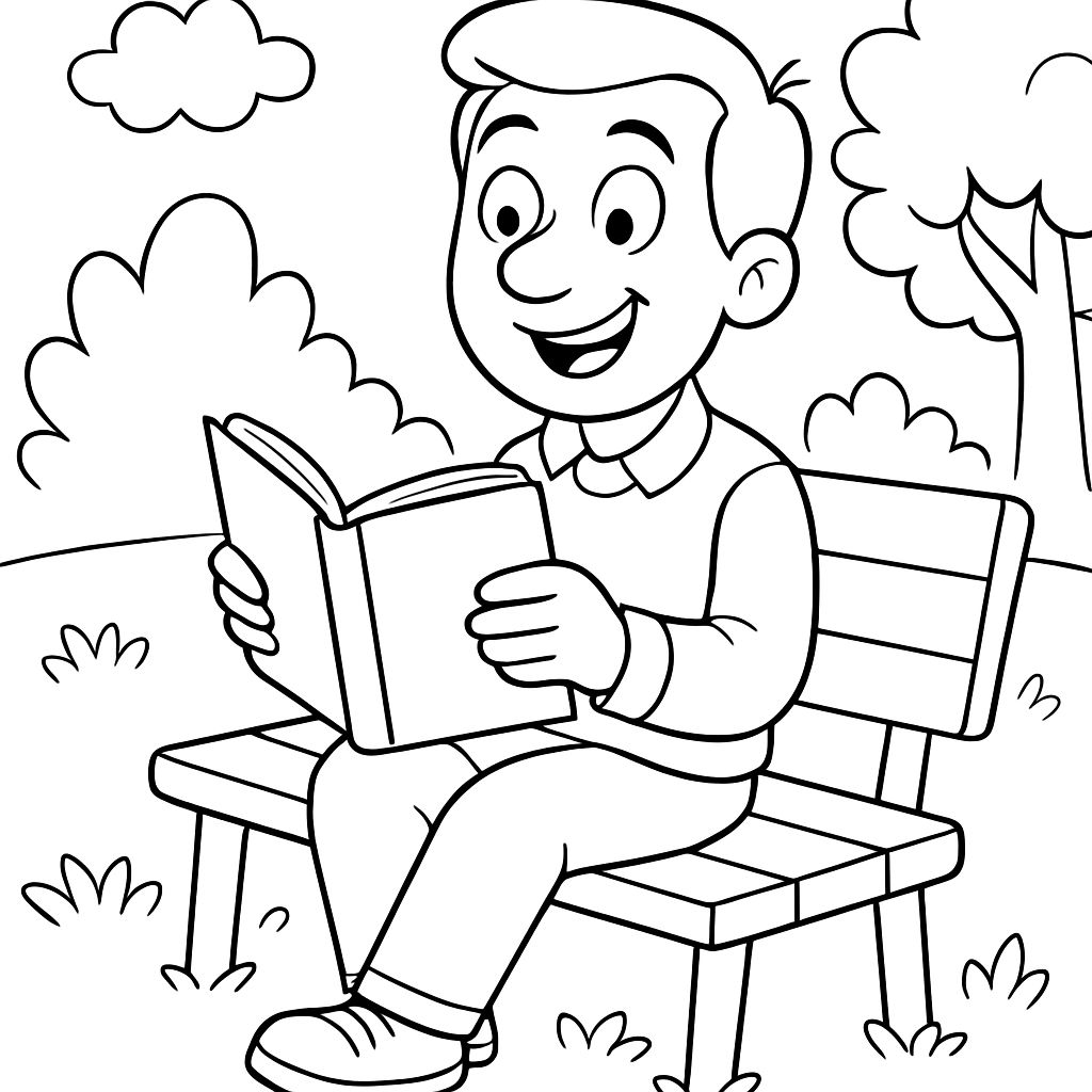 Um homem lendo um livro Um homem lendo um livro