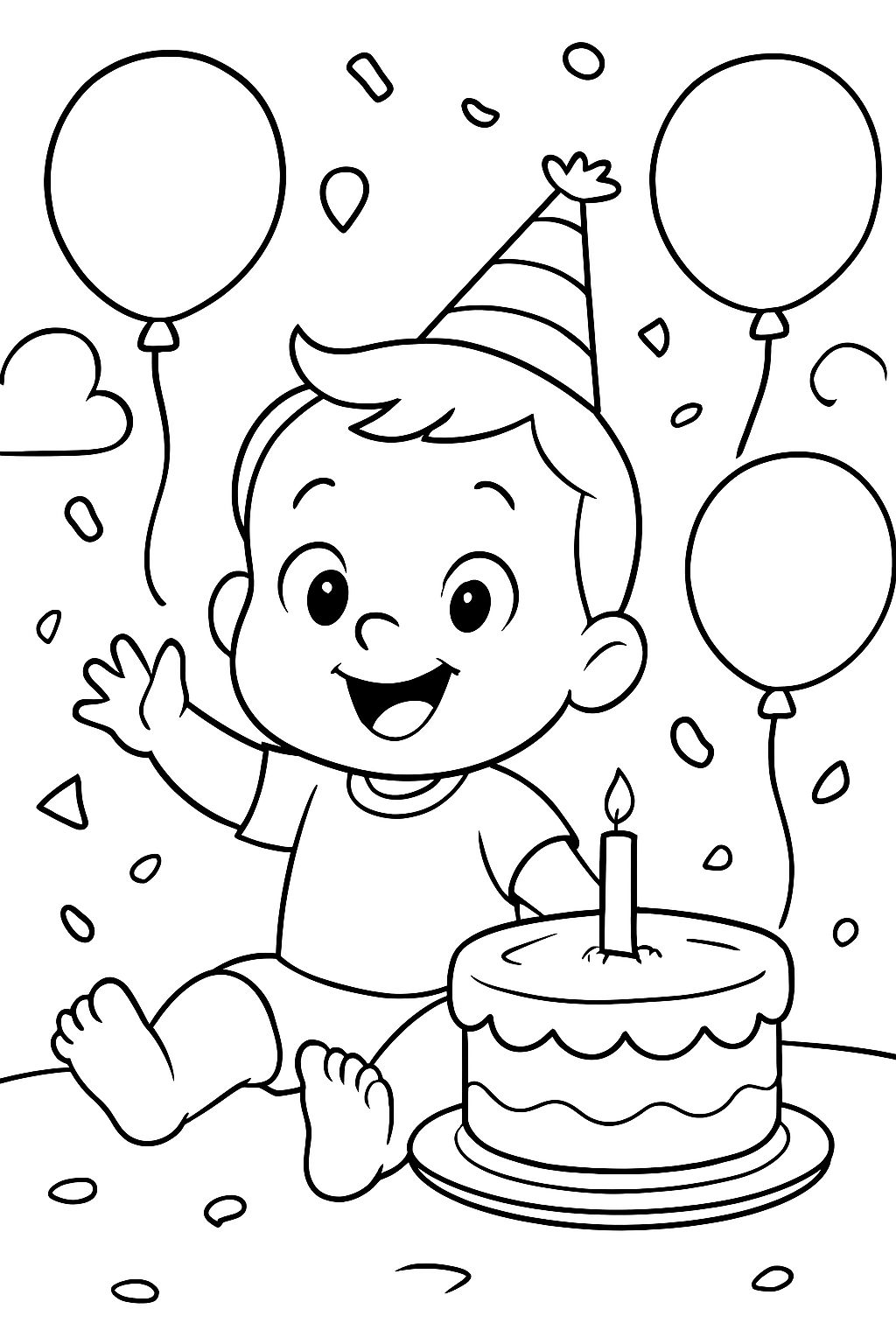 Calvins 1. Geburtstag Party Luftballons Kuchen