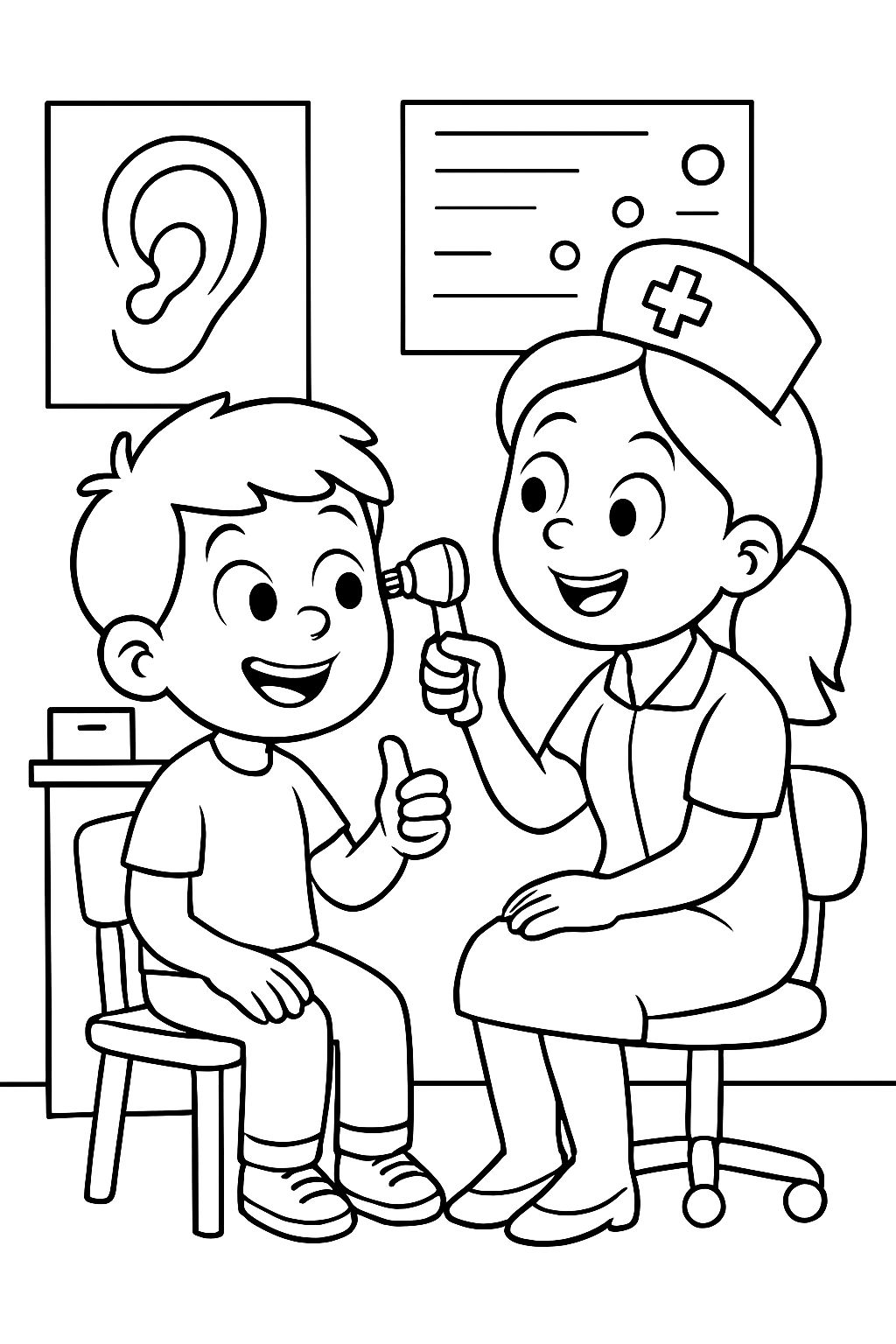 getting my hearing checked by the nurse