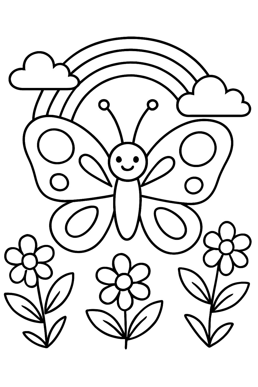 Papillon arc-en-ciel fleurs Papillon arc-en-ciel fleurs