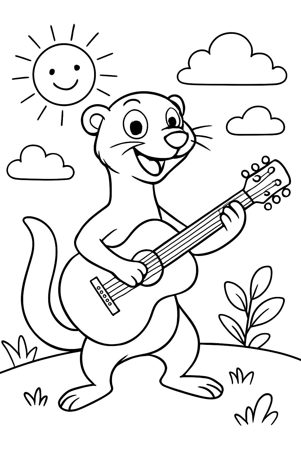 A mongoose playing guitar