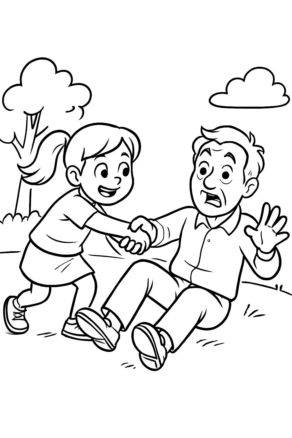 Girl helping someone