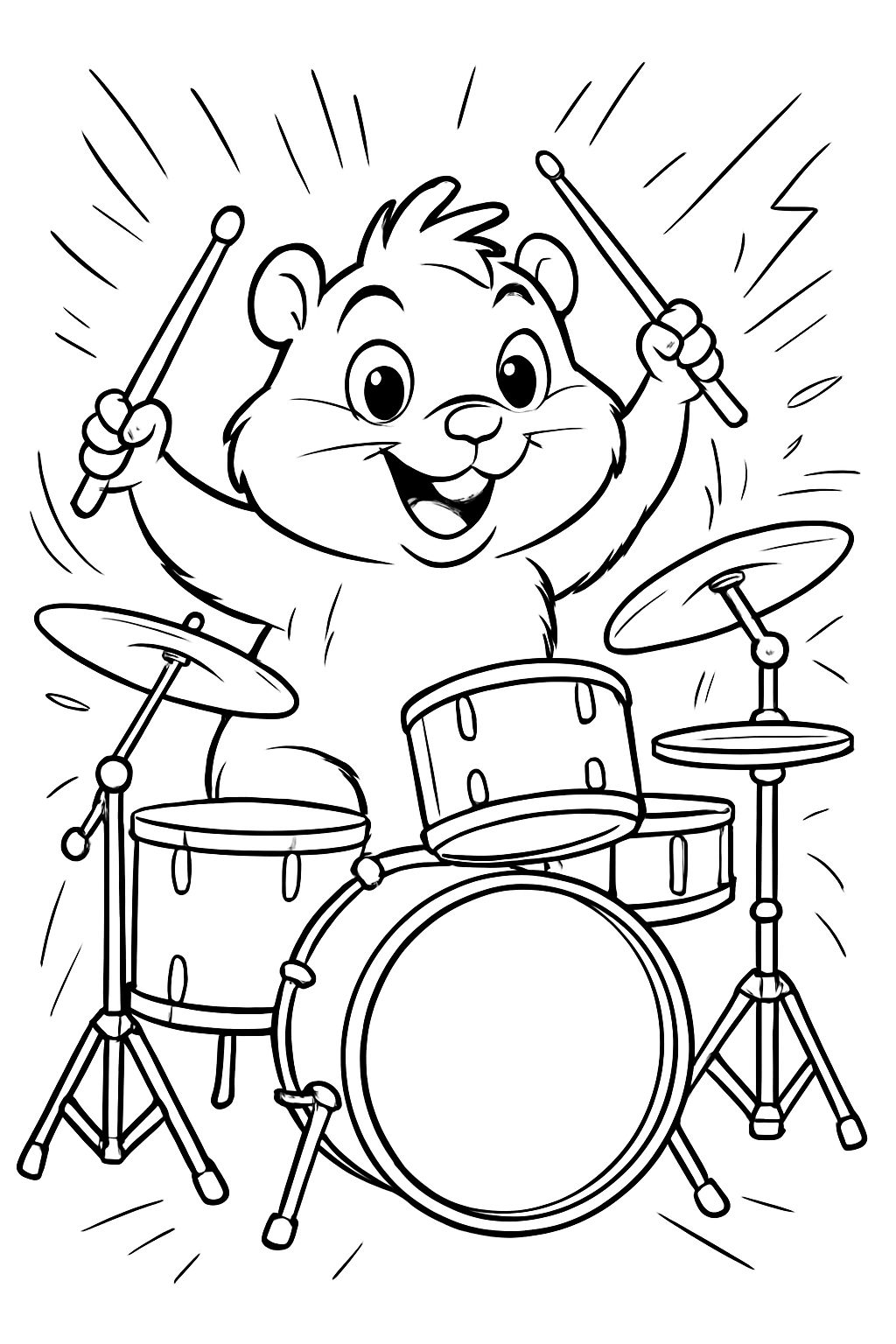 a lemming is playing drums