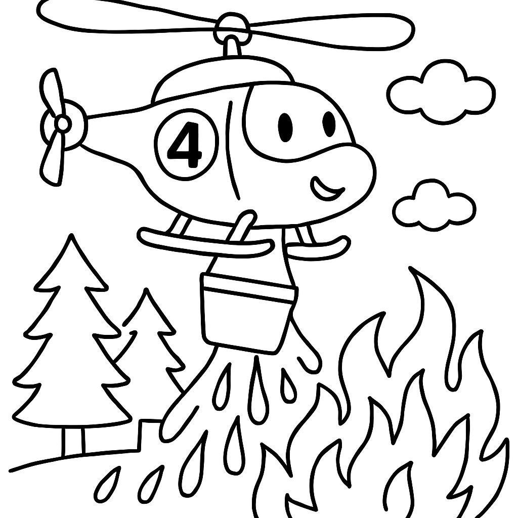Um helicóptero de bombeiros combatendo um incêndio florestal Um helicóptero de bombeiros combatendo um incêndio florestal