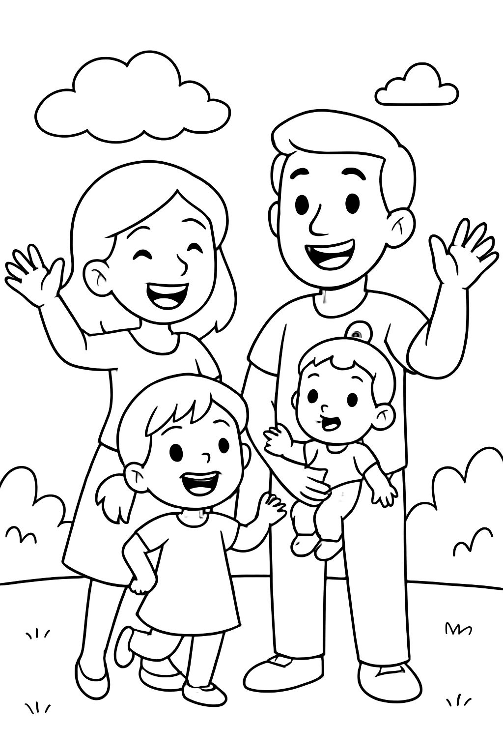 Maman, papa, sœur de 5 ans et fille de 2 ans Maman, papa, sœur de 5 ans et fille de 2 ans