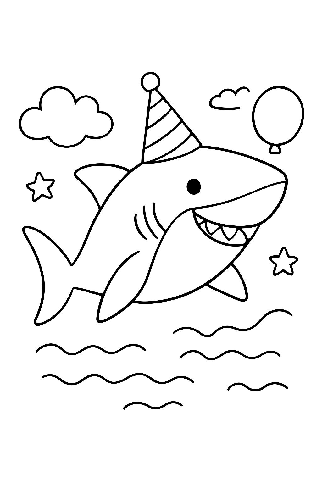 sharks wearing birthday hats