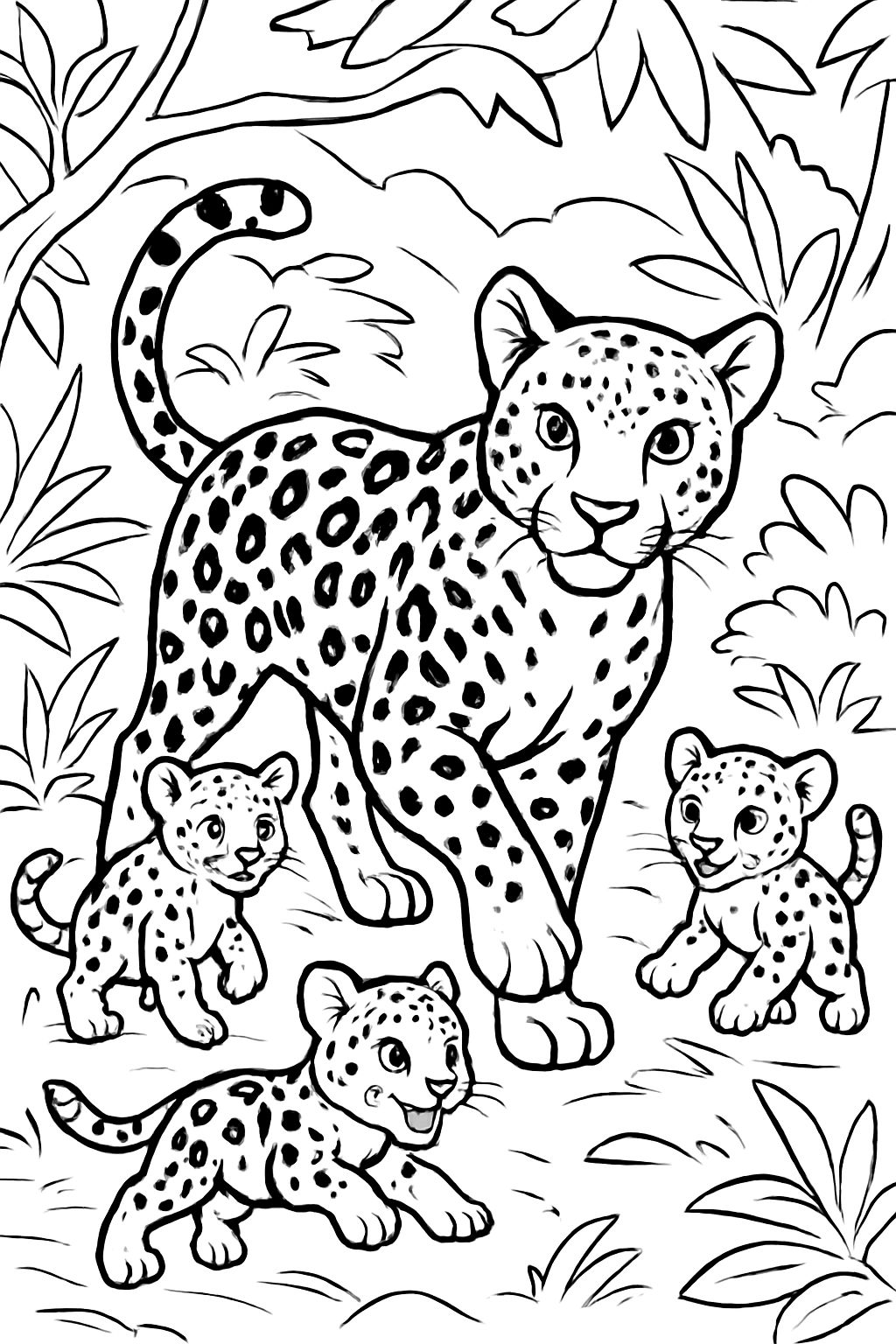 Mama Leopard und ihre kleinen