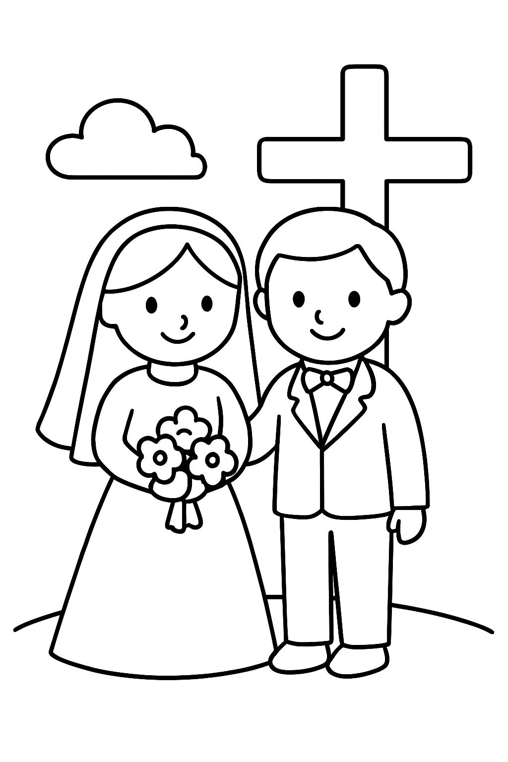 wedding with cross